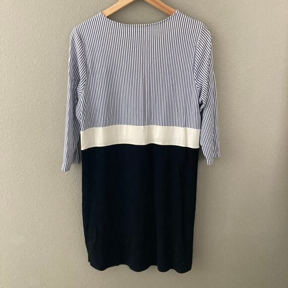 J. Jill Striped Colorblock Sheath Dress - 3/4 Sleeves - Medium Petite - Picture 4 of 5